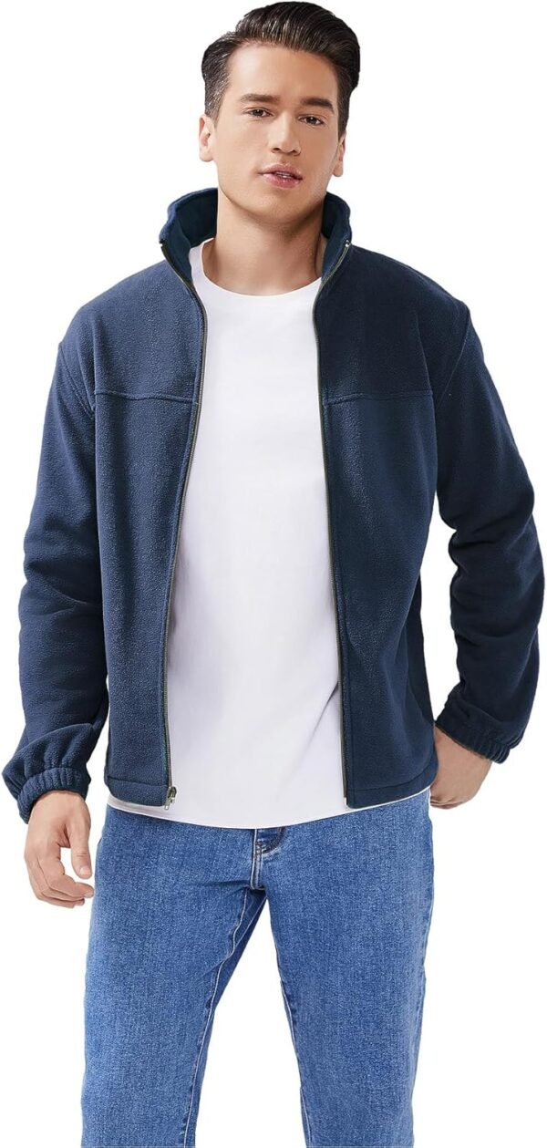 Men's Casual Outdoor Fleece Zip Jacket Long Sleeve Warm Wint...