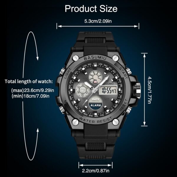 Digital Sports Watches for Men, Waterproof Tactical Military...
