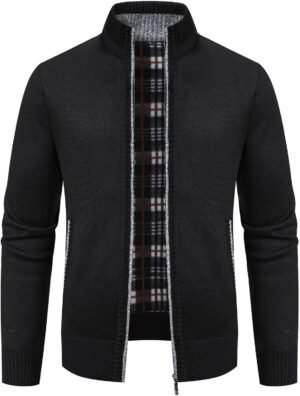 Mylldey Mens Sweater Cardigan Full Zip Knitted Long Sleeve S...