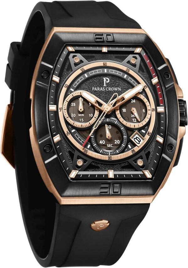 Mens Watches Luxury Tonneau Quartz Watch for Men Japanese Mo...
