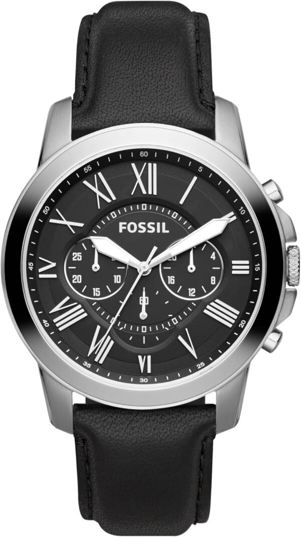 Fossil Men's Grant Quartz Stainless Steel and Leather Chrono...