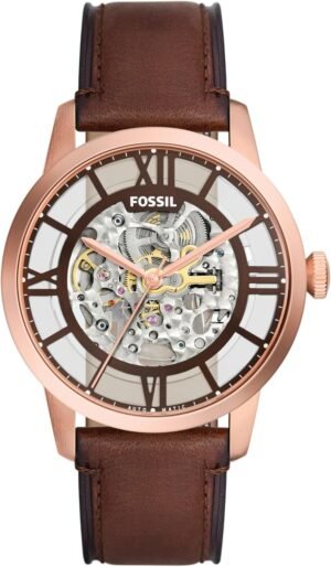 Fossil Men's Townsman Automatic Stainless Steel and Leather ...