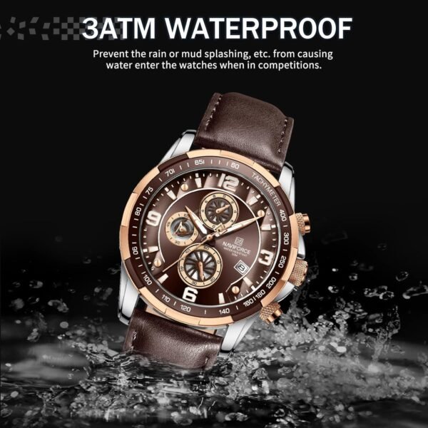 NAVIFORCE Sport Watches for Men Analog Quartz Chronograph Le...