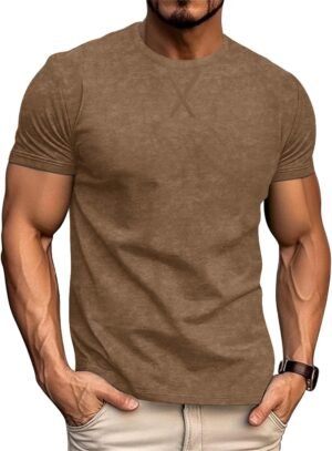 LOGEEYAR Men's Athletic Washed T-Shirts Basic Crew Neck Tees...