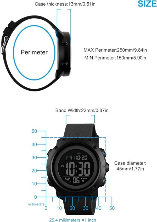 Digital Watch Sports Waterproof Military Back Light Small Wa...