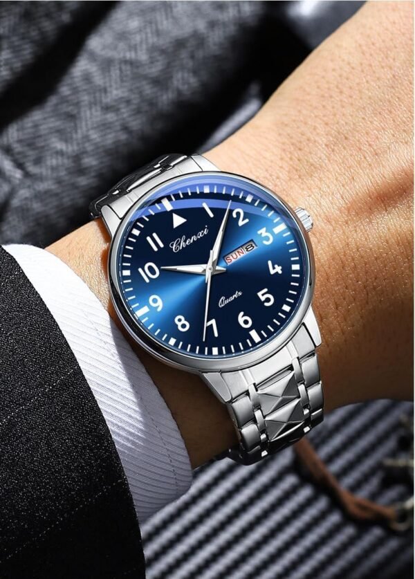 Casual Men's Watches Luminous Large Dial Stainless Steel Wat...