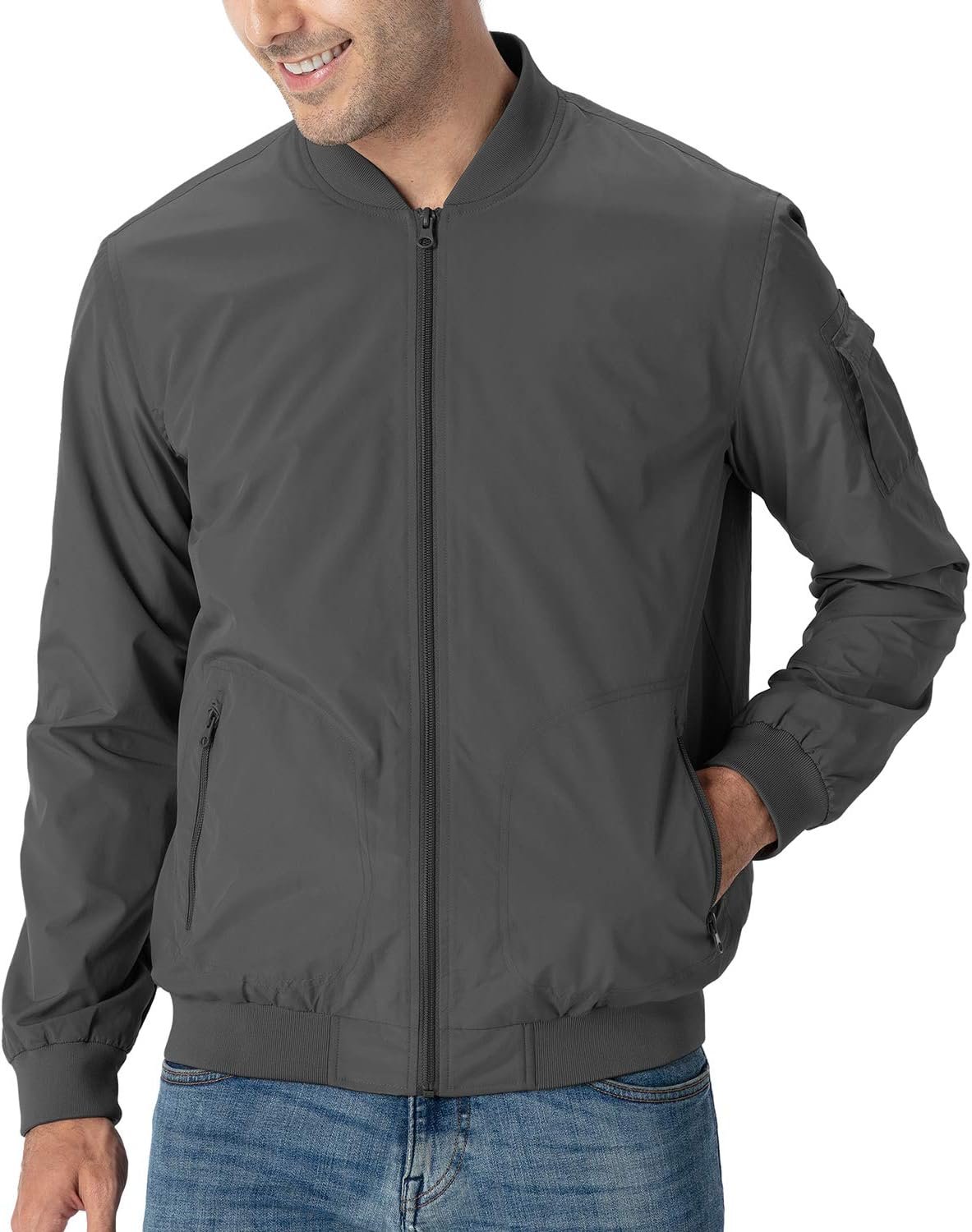 TBMPOY Men's Lightweight Bomber Jackets Light Track Jackets ... - Image 7