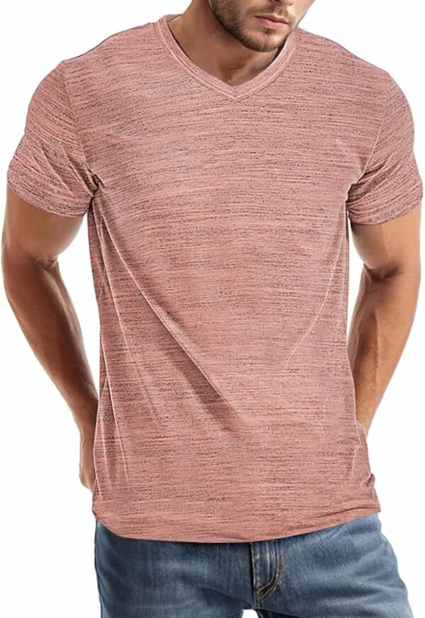 Mens V Neck T Shirts Casual Stylish Graphic Stretch Short Sl...