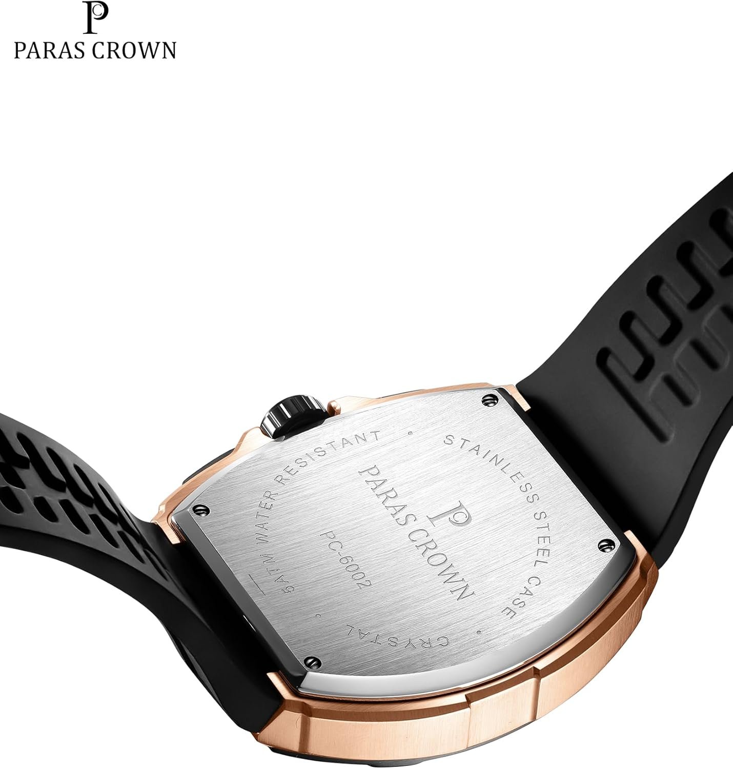 Paras Crown Watches for Men Tonneau 5ATM Waterproof Quartz L... - Image 8
