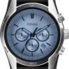 Fossil Men's Coachman Quartz Stainless Steel and Leather Chr...