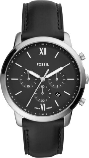 Fossil Men's Neutra Quartz Stainless Steel and Leather Chron...