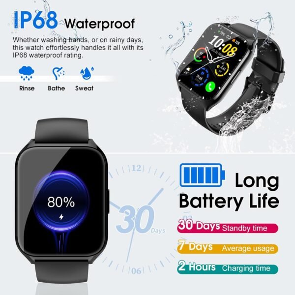 Smart Watch for Men Women, 1.85" Smartwatch (Answer/Make Cal...