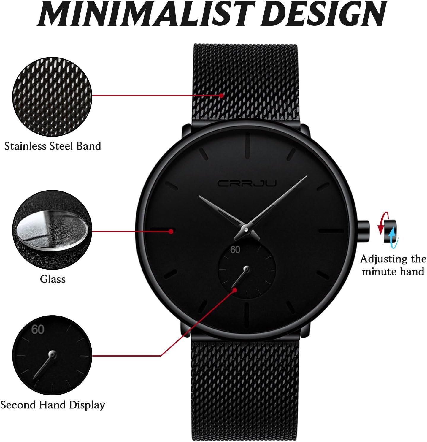 Mens Watches Ultra-Thin Minimalist Waterproof - Fashion Wris... - Image 6