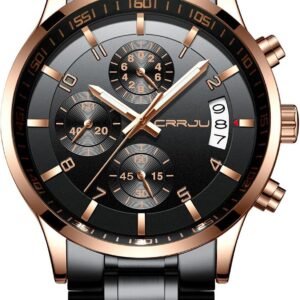 CRRJU Men's Fashion Stainless Steel Watches Date Waterproof ...