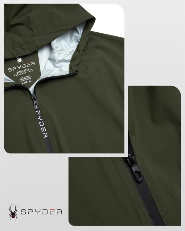 Spyder Men's Rain Jacket - Waterproof Lightweight Hooded Win...