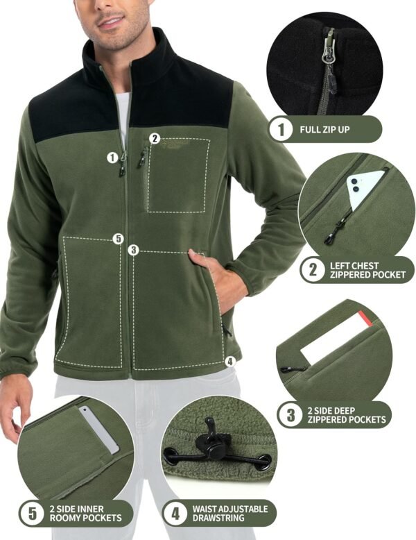 Pioneer Camp Men's Lightweight Polar Fleece Jacket Full Zip ...