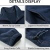 Men's Casual Outdoor Fleece Zip Jacket Long Sleeve Warm Wint...