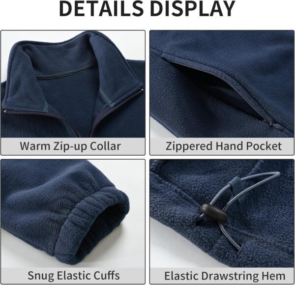 Men's Casual Outdoor Fleece Zip Jacket Long Sleeve Warm Wint...