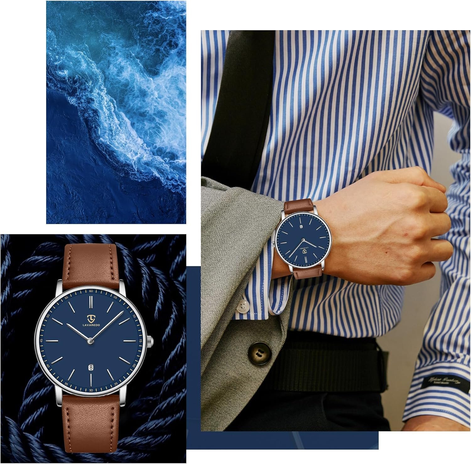 L LAVAREDO Watch for Men, Extremely Thin Mens Watches Minima... - Image 3