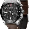 Victorinox Swiss Army Chronograph Black Dial Brown Leather S...