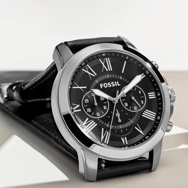 Fossil Men's Grant Quartz Stainless Steel and Leather Chrono...