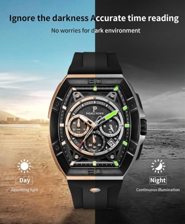 Mens Watches Luxury Tonneau Quartz Watch for Men Japanese Mo...
