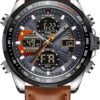 NAVIFORCE Men's Military Digital Watches Analog Quartz Water...