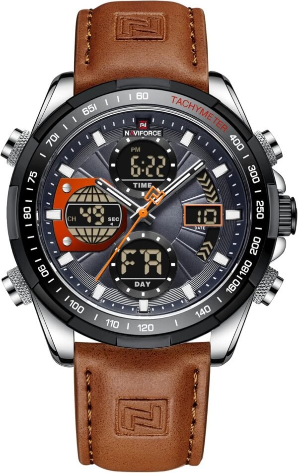 NAVIFORCE Men's Military Digital Watches Analog Quartz Water...