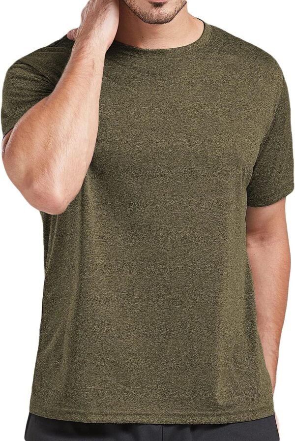 5 Pack Men's Dry Fit T Shirts Athletic Running Gym Workout S...