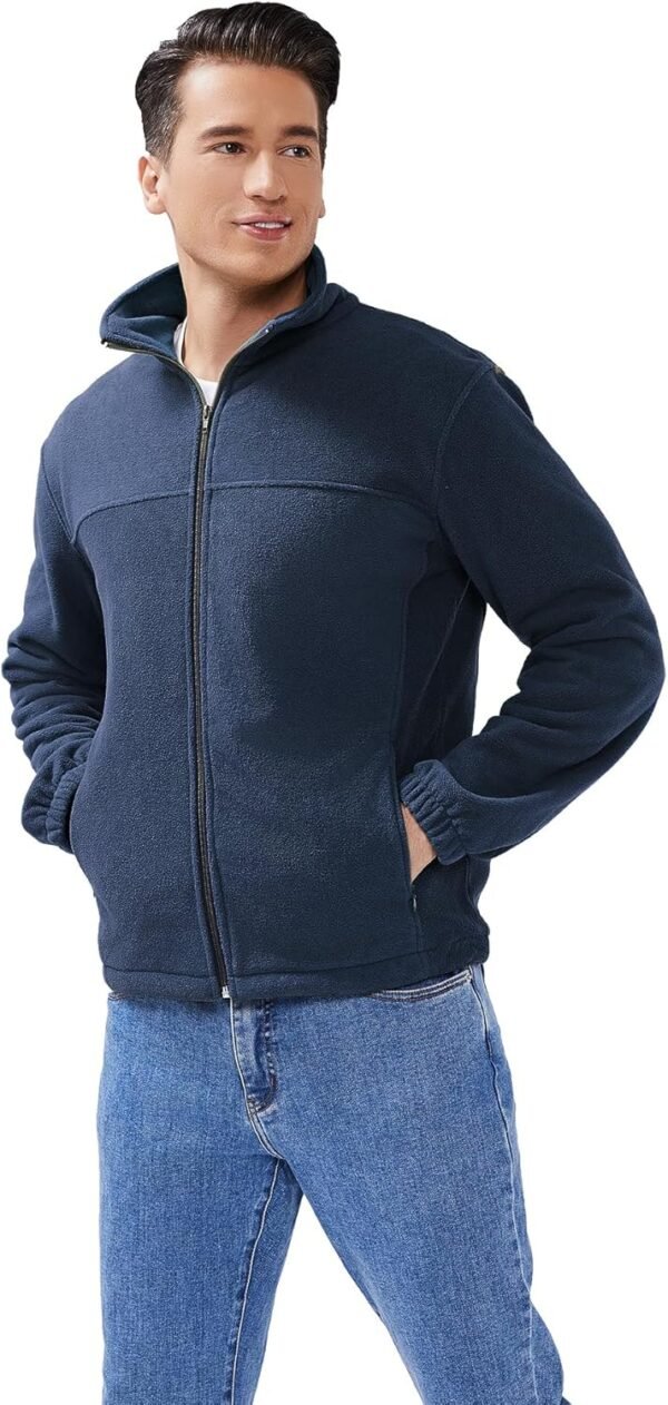 Men's Casual Outdoor Fleece Zip Jacket Long Sleeve Warm Wint...