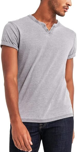 Lucky Brand Men's Venice Burnout Notch Neck Tee