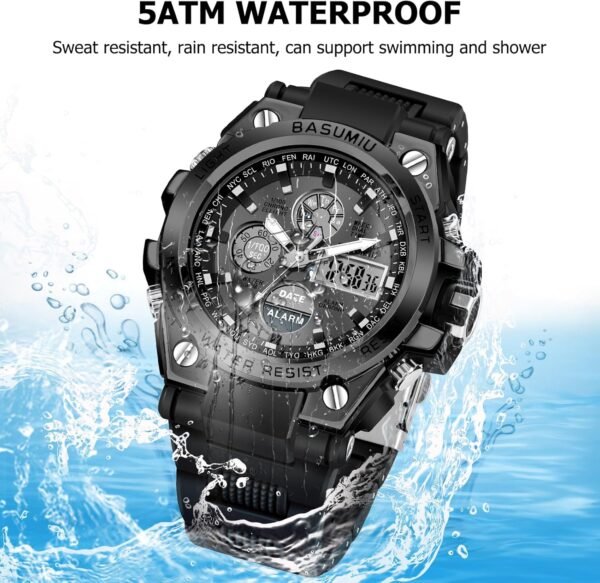 Digital Sports Watches for Men, Waterproof Tactical Military...