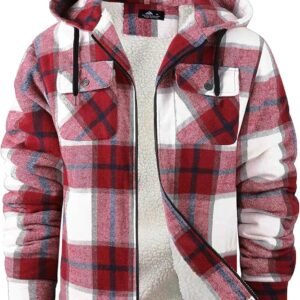 GEEK LIGHTING Men's Flannel Shirts Jacket Sherpa Lined Fleec...