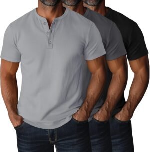 Ficerd 3 Pack Men's Big and Tall Shirts Cotton Short Sleeve ...