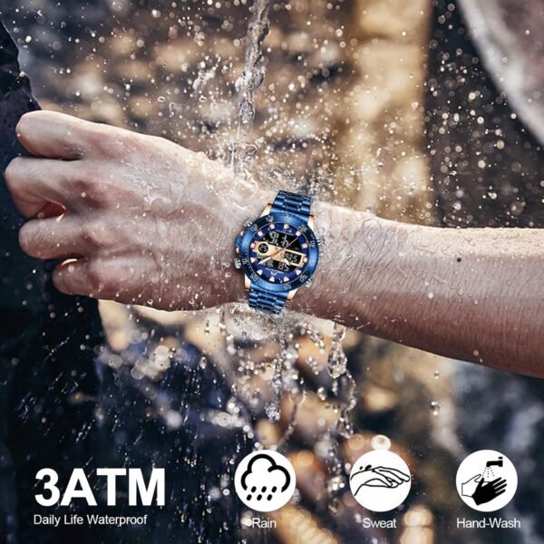MEGALITH Mens Watch Digital Waterproof Stainless Steel Big F...