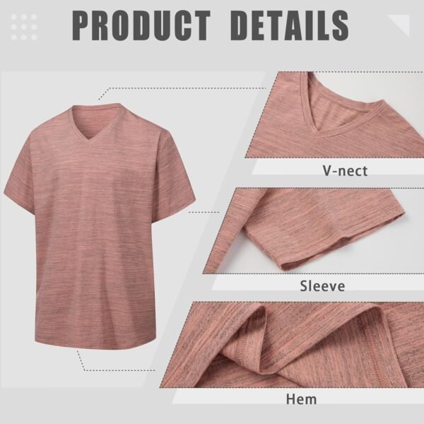 Mens V Neck T Shirts Casual Stylish Graphic Stretch Short Sl...