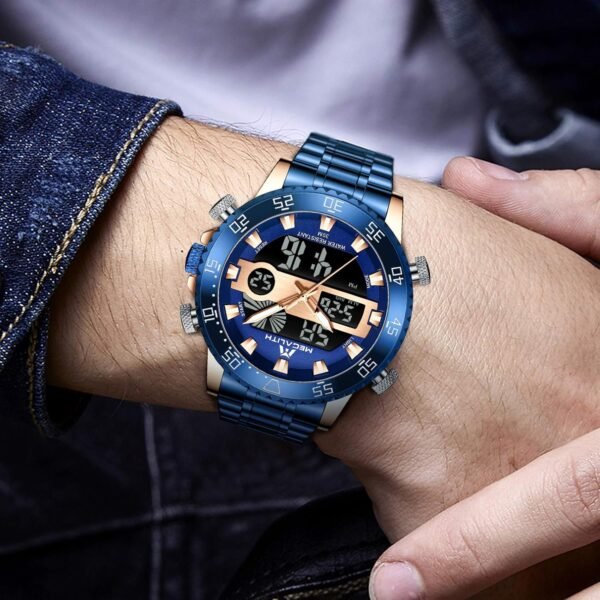 MEGALITH Mens Watch Digital Waterproof Stainless Steel Big F...