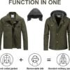 Pursky Men's Canvas Cotton Military Casual Field Jacket Oute...