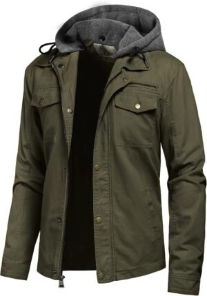 Pursky Men's Canvas Cotton Military Casual Field Jacket Oute...