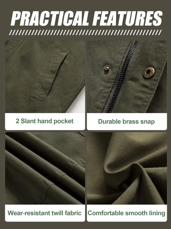 Pursky Men's Canvas Cotton Military Casual Field Jacket Oute...