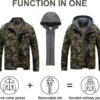 Pursky Men's Military Jacket Casual Washed Cotton Hooded Can...