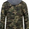 Pursky Men's Military Jacket Casual Washed Cotton Hooded Can...