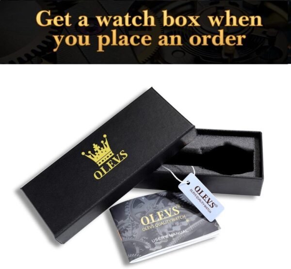 OLEVS Mens Gold Watches Waterproof Stainless Steel Lightweig...