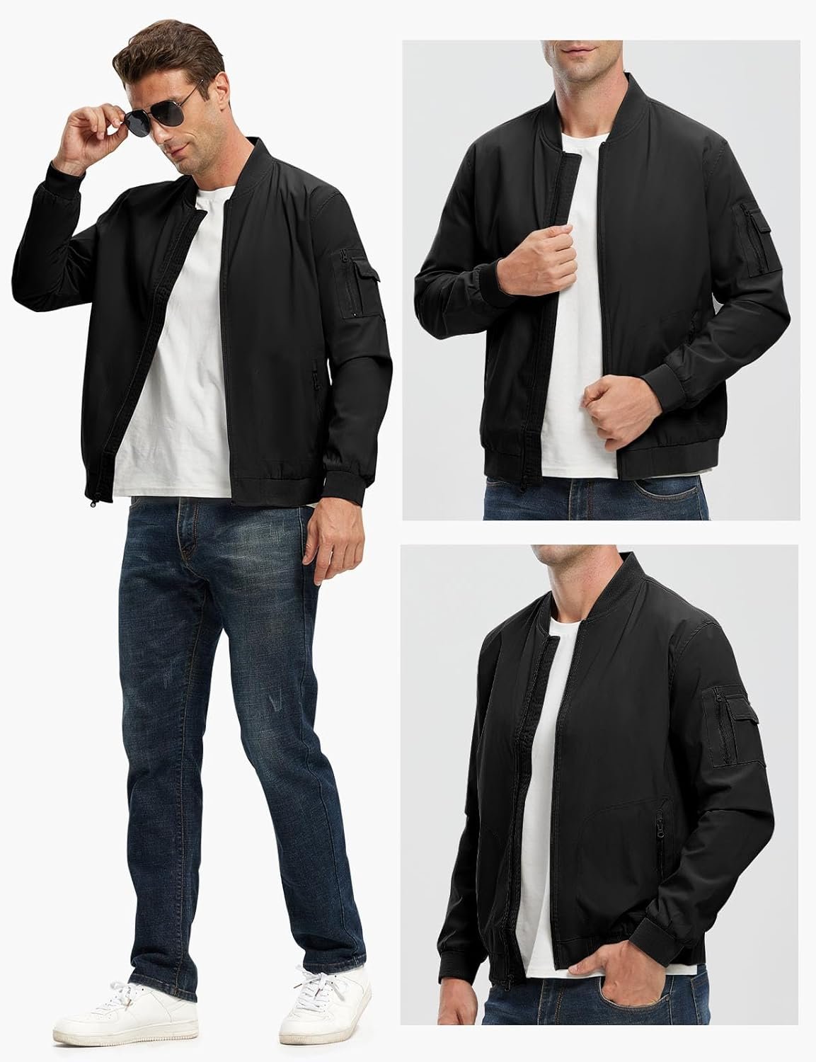 Rdruko Men's Lightweight Bomber Jacket Causal Fashion Stylis... - Image 7