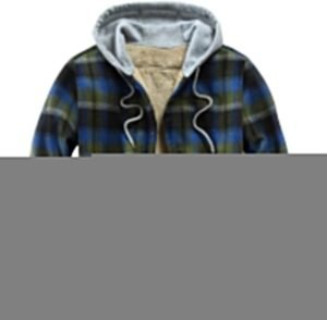 Men's Cotton Plaid Shirts Jacket Fleece Lined Flannel Shirts...
