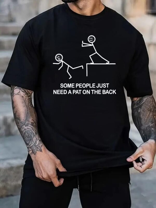 Causal Crew Neck Humorous Cartoon Tee Sports T-Shirts