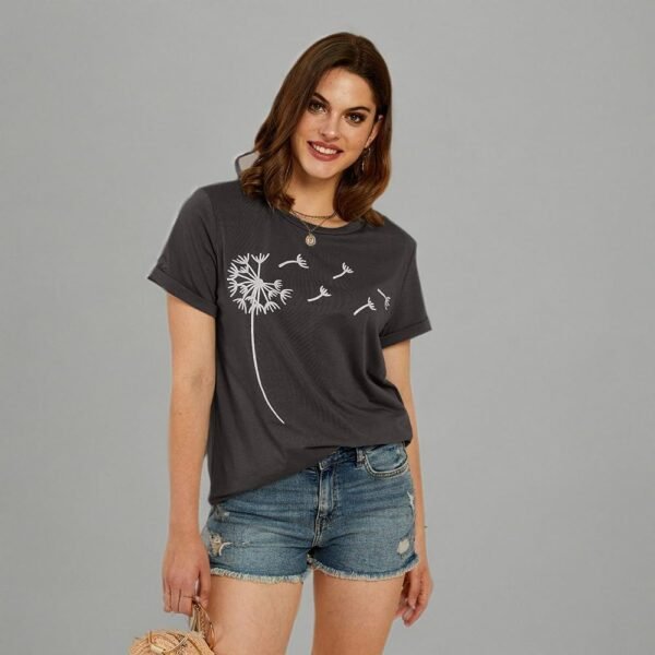 Cicy Bell Women's Dandelion Print T Shirts Cute Graphic Tees...