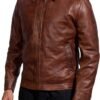 Mens Leather Jacket - Real Lambskin Classic Vintage Style Le...