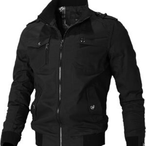 Oymyakon Men's Casual Military Jacket Stand Collar Jackets C...