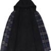 ZENTHACE Men's Sherpa Lined Full Zip Hooded Plaid Shirt Jack...